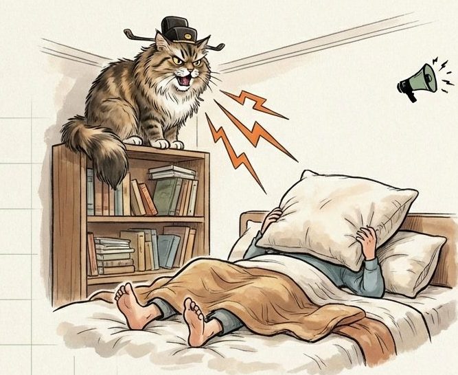 室友Chico是一隻長得像鍾馗的長毛貓。與他同睡的兩晚,讓我充分感受到話癆貓的威力。